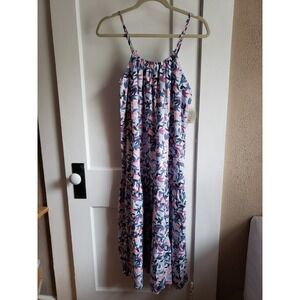 DIP LINEN‎ BLEND COLLECTION STRAP ADJUSTABLE LONG DRESS XSMALL